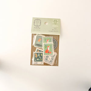 Michikusa Postage Style Sticker Flakes - Green