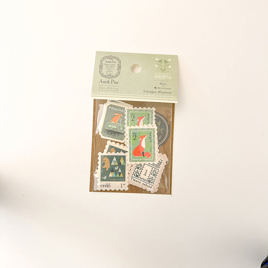 Michikusa Postage Style Sticker Flakes - Green