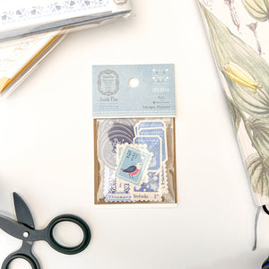 Michi Kusa Postage Style Sticker Flakes - Blue