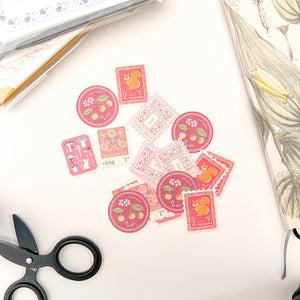 Michi Kusa Postage Style Sticker Flakes - Pink