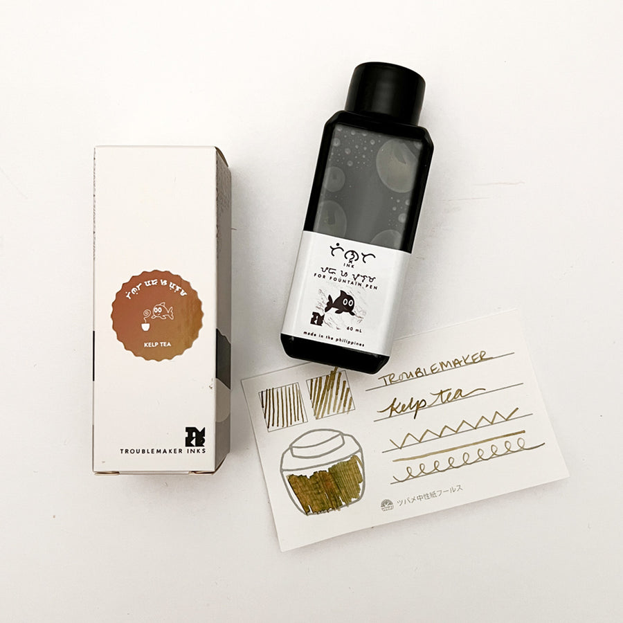 Troublemaker Shading Fountain Pen Ink 60ml Bottle - Kelp Tea