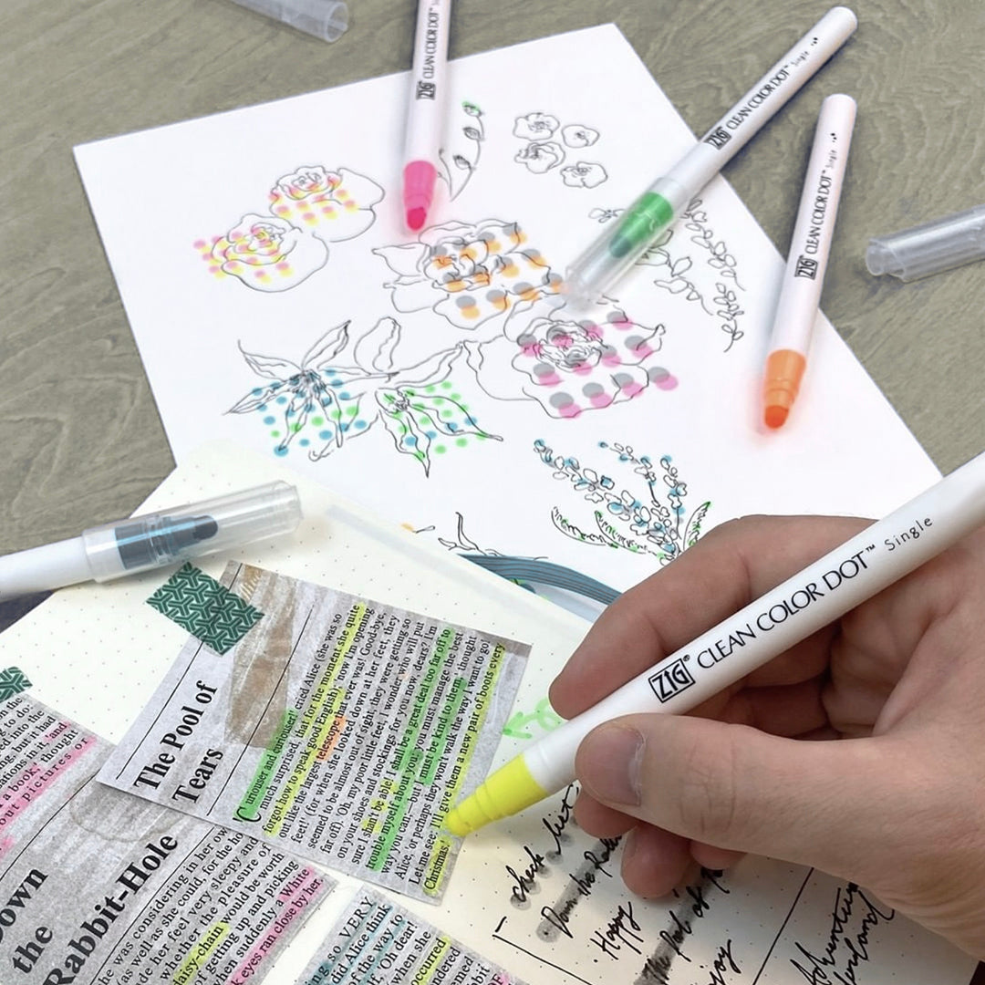 Kuretake ZIG Clean Color Dot Single - Highlight Color Set