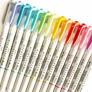 Zebra Mildliner BRUSH Pen Markers - 15 Colors Available