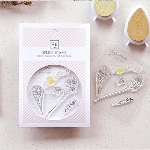 MU Print Splice Stamp Set - No. 04 Flower Rain Dew
