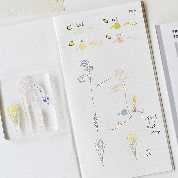 MU Print Splice Stamp Set - No. 04 Flower Rain Dew