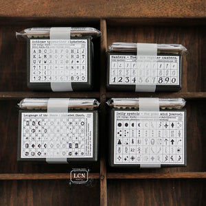 Lin Chia Ning 10th Year Anniversary DIY Mini Rubber Stamp Set - Antique Typewriter Alphabet