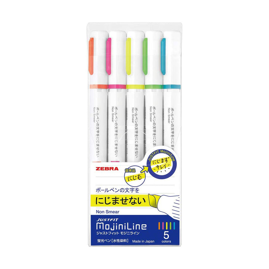 Zebra Mojini Line Highlighter - 5 Color Set