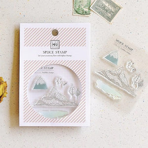MU Print Splice Stamp Set - No. 1011 Mountain and Watercolor