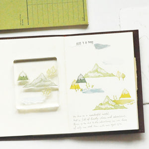 MU Print Splice Stamp Set - No. 1011 Mountain and Watercolor
