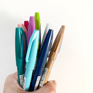 Pentel Fude Brush Marker - Grey Blue