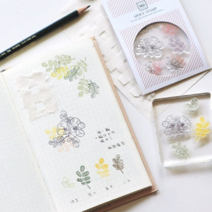 MU Print Splice Stamp Set - No. 15 Flower Blossom Shaking Shadow