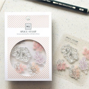 MU Print Splice Stamp Set - No. 15 Flower Blossom Shaking Shadow