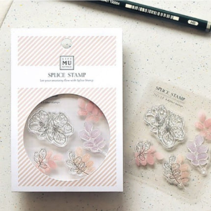 MU Print Splice Stamp Set - No. 15 Flower Blossom Shaking Shadow