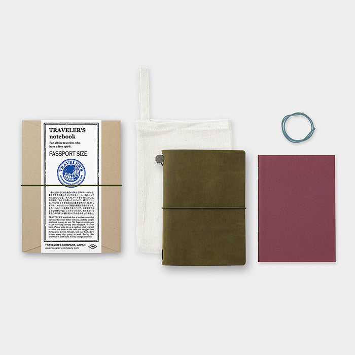 Traveler's Notebook Olive - Passport Size - Leather Journal Notebook Kit