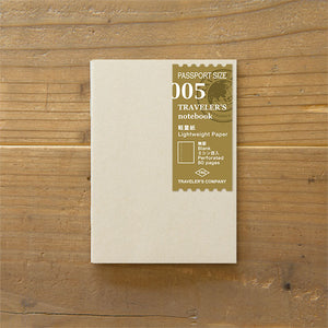 Traveler's Notebook Refill 005 - Passport Size - Lightweight Paper