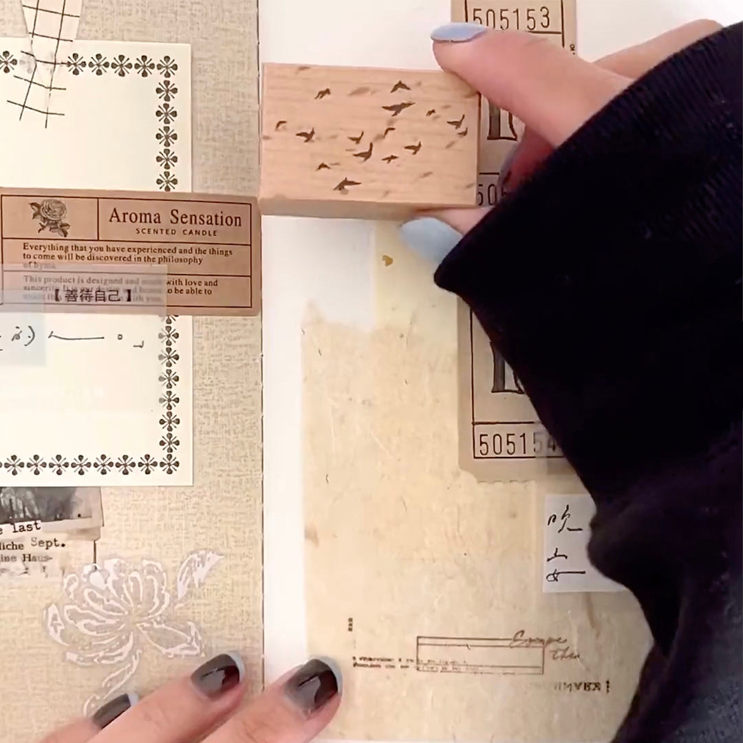 Pion Rubber Stamp - Flock of Birds