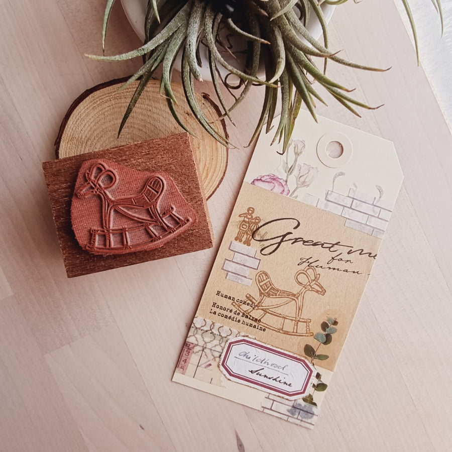Elsie With Love Rubber Stamp - Rattan Series - R8 Rocking Horse