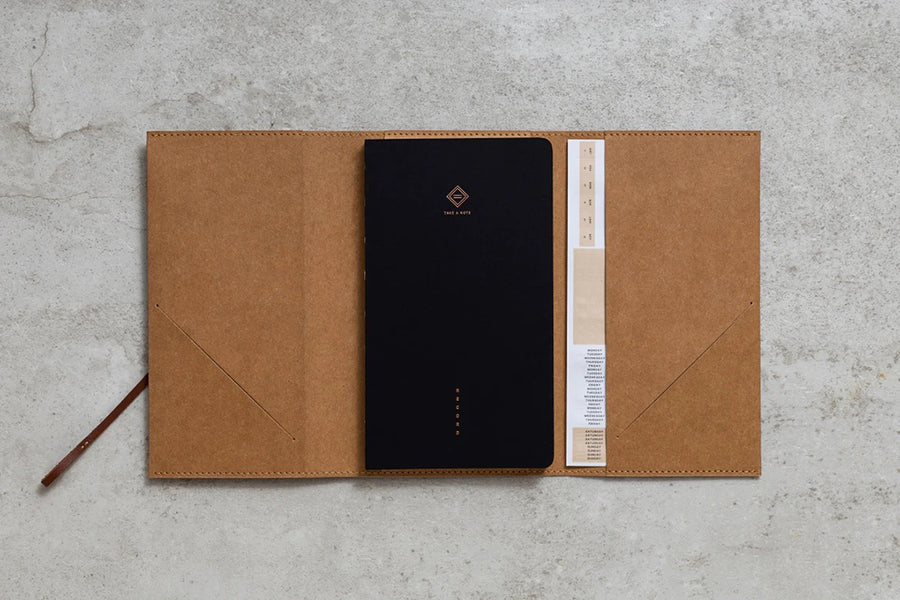 Take A Note RECORD Washable Kraft Paper Book Cover - Camel