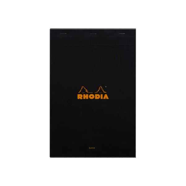 Rhodia Head Stapled Pad Black - A4 - Blank