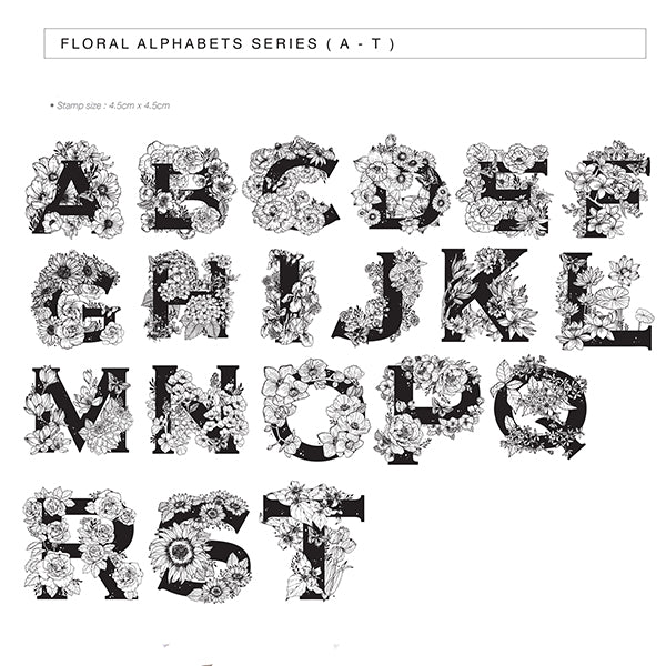 Black Milk Project Rubber Stamp - Floral Alphabet