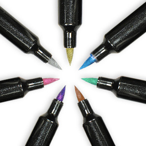 Zebra Metallic Brush Pen - 7 Colors Available