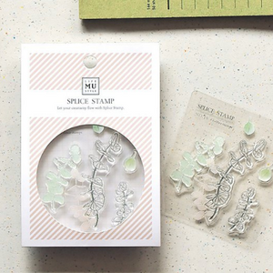 MU Print Splice Stamp Set - No. 1018 Eucalyptus Leaves