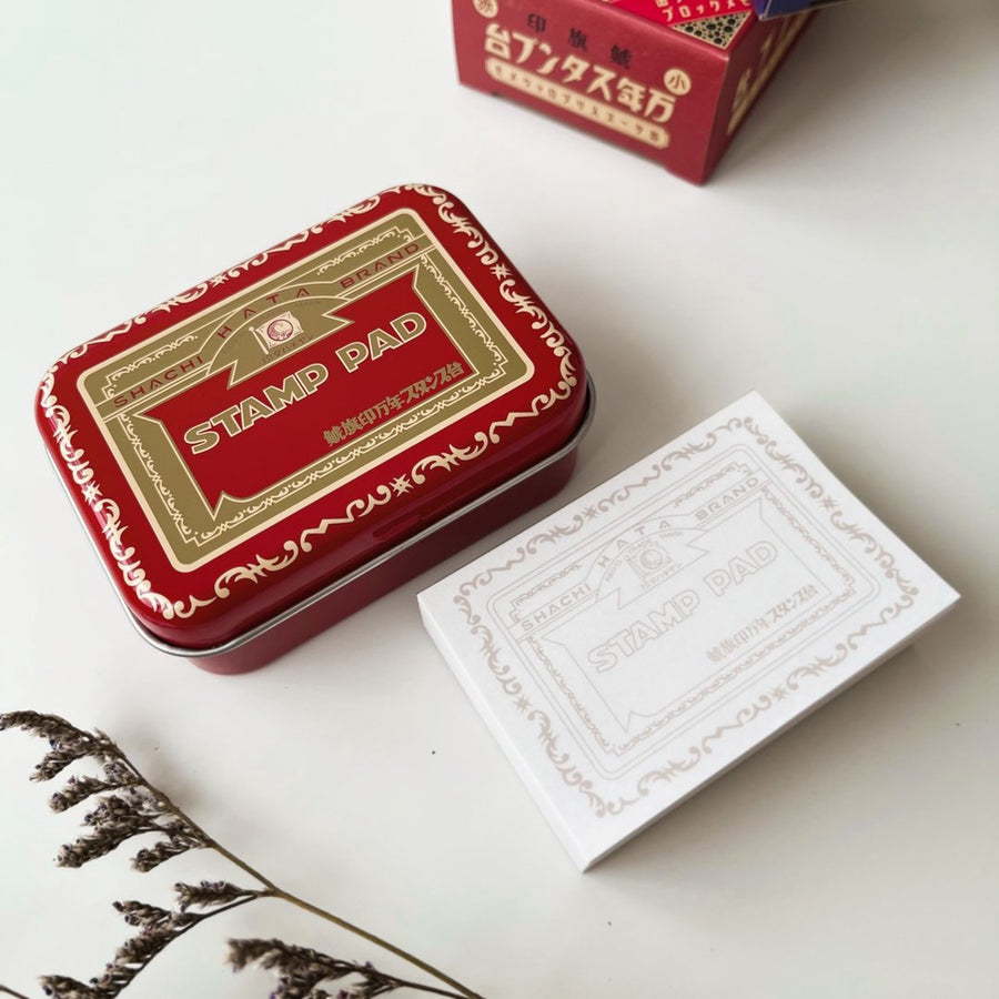 Shachihata 95th Anniversary Commemorative Tin and Memo Pad - Red