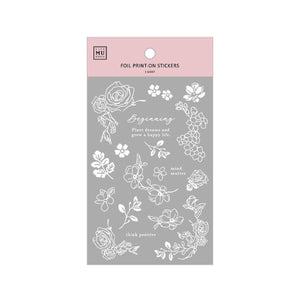 MU Print On Sticker Silver Foil Transfer - 2003 - Floral