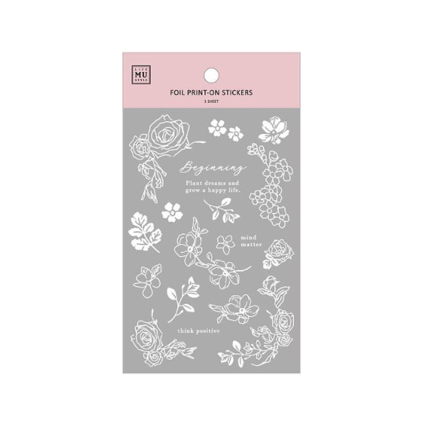 MU Print On Sticker Silver Foil Transfer - 2003 - Floral