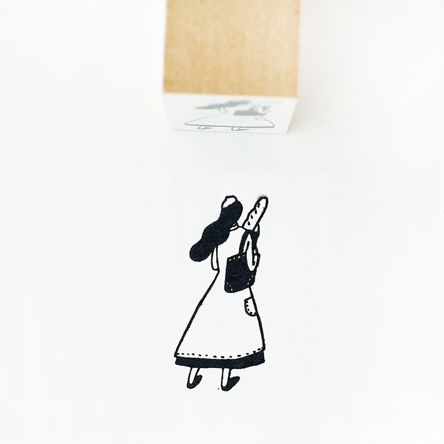 Asanel Pokonuru Rubber Stamp - Shopping Lady