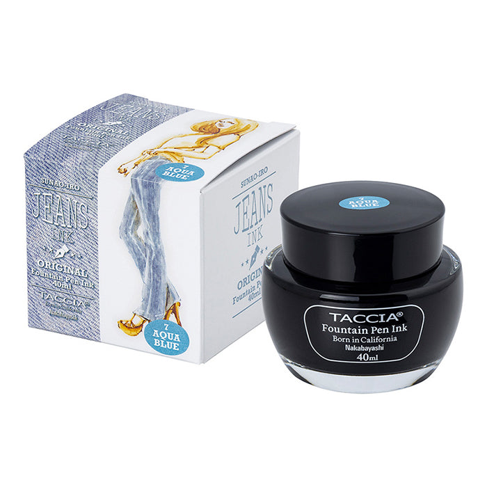 TACCIA Fountain Pen Ink 40ml -Jeans - Aqua Blue TFPI-WD401-7