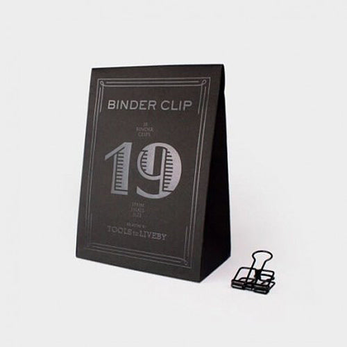 Tools to Liveby Binder Clips - Black - 19mm