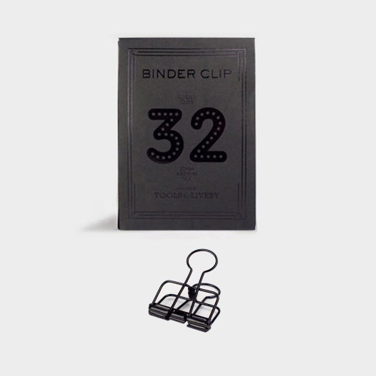 Tools to Liveby Binder Clips - Black - 32mm