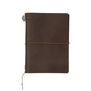 Traveler's Notebook Tea (Brown) - Passport Size - Leather Journal Notebook Kit
