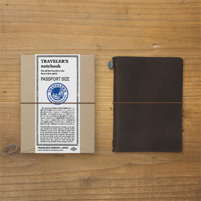 Traveler's Notebook Tea (Brown) - Passport Size - Leather Journal Notebook Kit