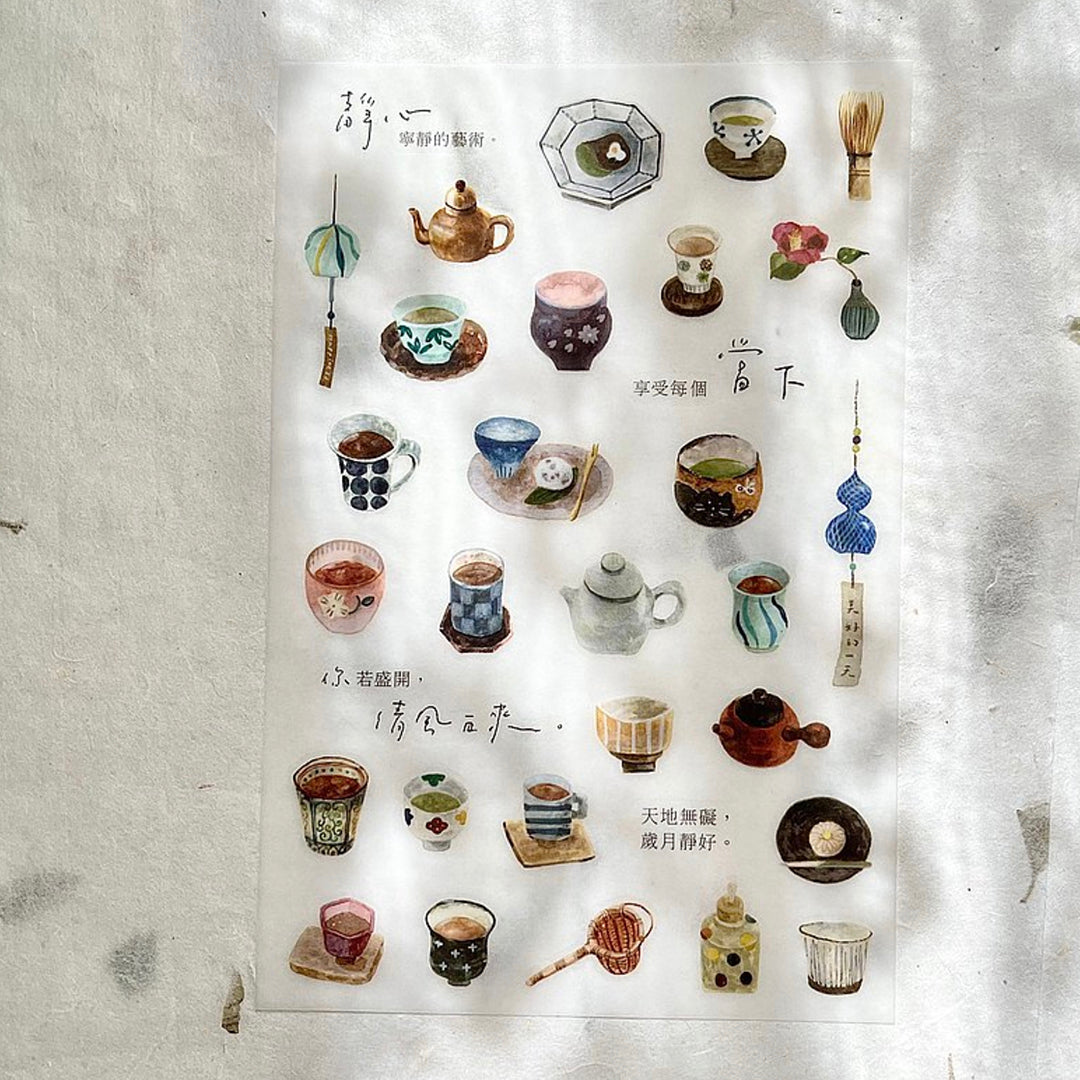 Pion Sticker Transfer - Tea House