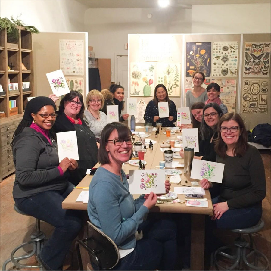 Intro to Watercolor for Holiday Card Making Workshop