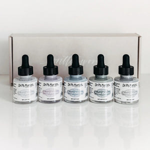 Written Word Calligraphy x Dr. Ph Martins Ink Set - Cool Tones