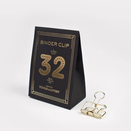 Tools to Liveby Binder Clips - Gold - 32mm