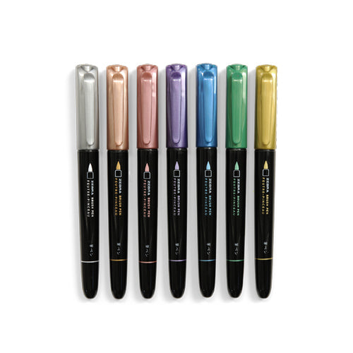 Zebra Metallic Brush Pen - 7 Colors Available