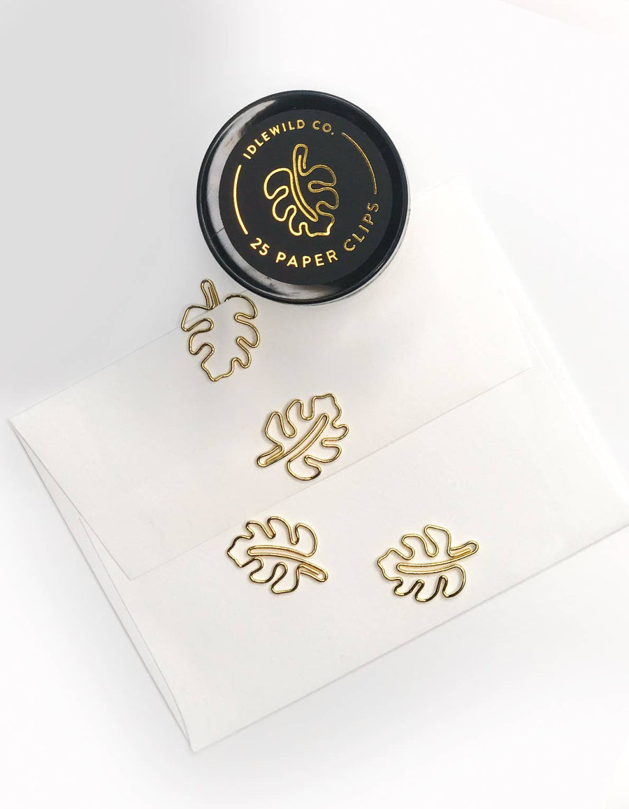 Idlewild Co - Gold Paper Clips - Monstera