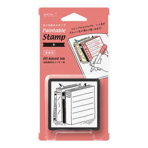 Midori Pre-Inked Paintable Stamp - Book